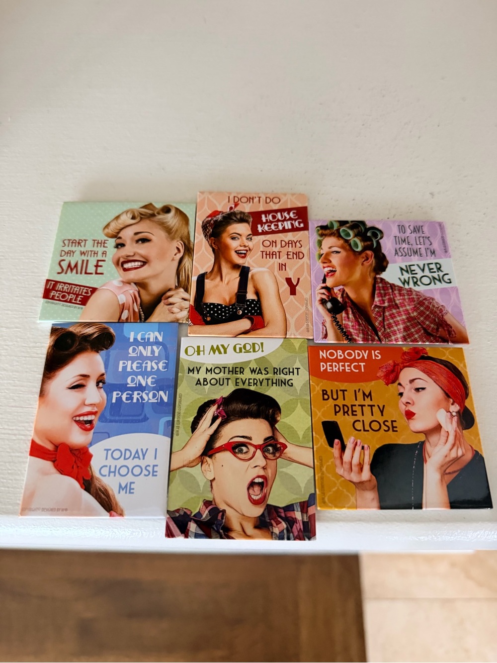 Vintage Style Pinup Humorous Style Magnets X 6 Bundle Lot BRAND NEW